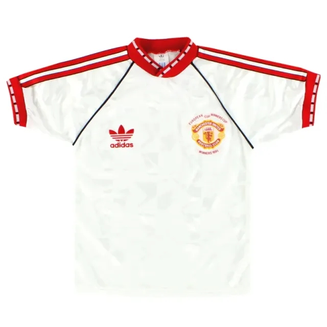 1991 Manchester United adidas ECWC Shirt Y - Manchester United / Excellent 