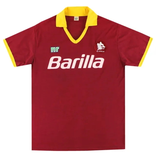 1987-90 Roma Ennerre Home Shirt M - Roma / Excellent 