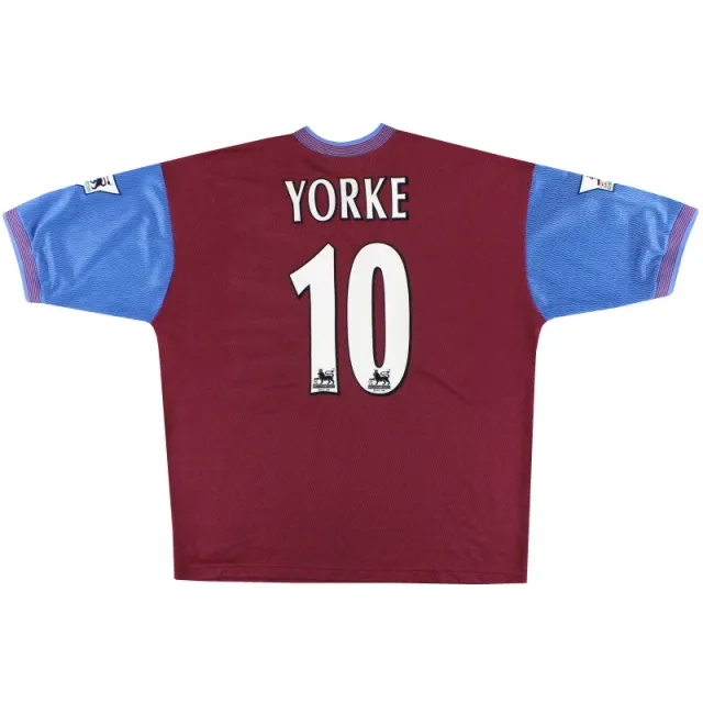 1997-98 Aston Villa Reebok Home Shirt Yorke #10 XL - Aston Villa / Excellent 