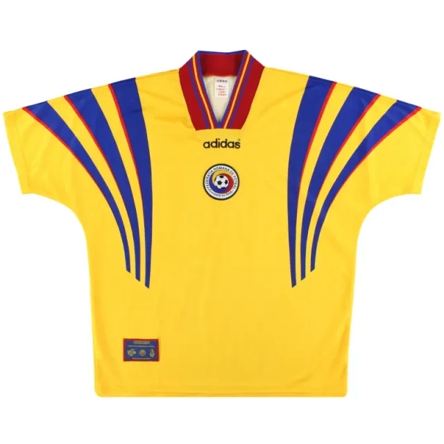 1996-98 Romania adidas Home Shirt *Mint* L - Romania / Excellent 