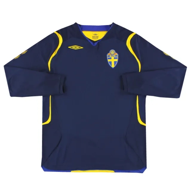 2008-10 Sweden Umbro Away Shirt L/S *Mint* L - Sweden / Mint 