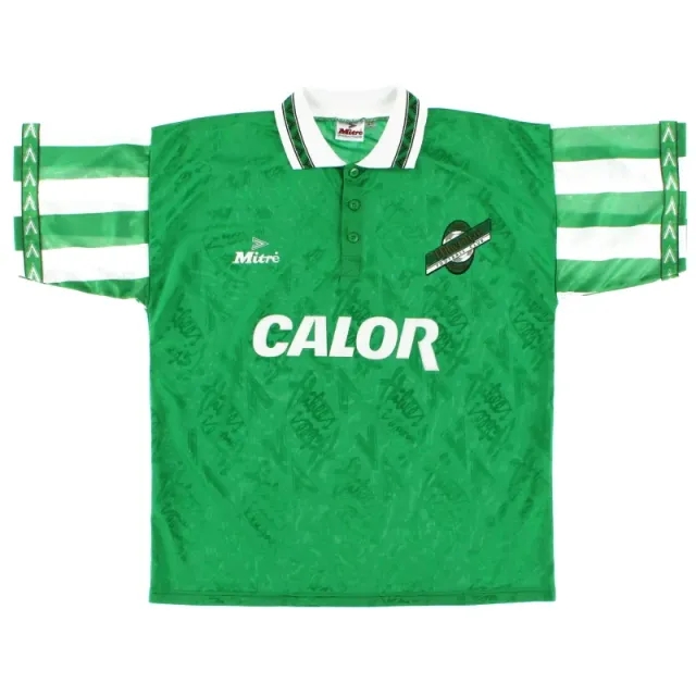 1994-96 Hibernian Mitre Home Shirt M - Other Scottish Clubs / Excellent 