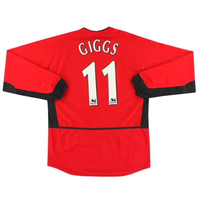 2002-04 Manchester United Nike Home Shirt Giggs #11 L/S M - Manchester United / Excellent 