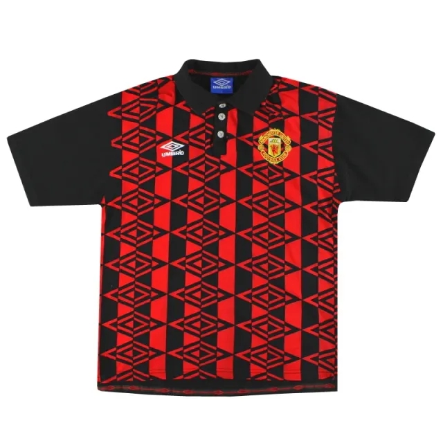 1996-97 Manchester United Umbro Polo Shirt *Mint* L - Manchester United / Mint 