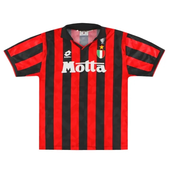 1993-94 AC Milan Lotto Home Shirt L - AC Milan / Excellent 
