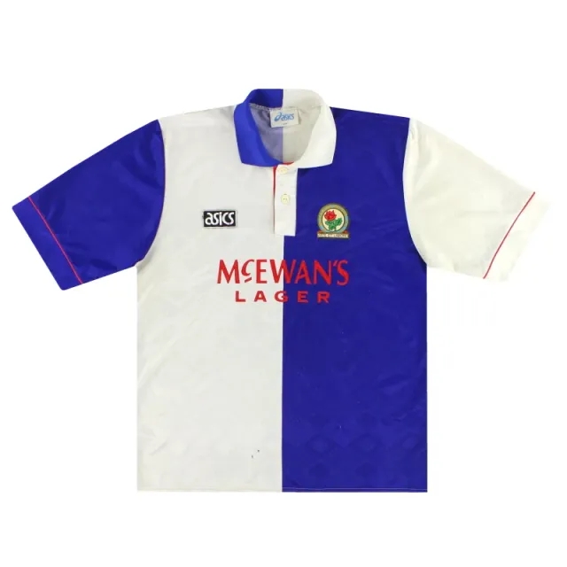 1992-94 Blackburn Asics Home Shirt L - Blackburn Rovers / Good 