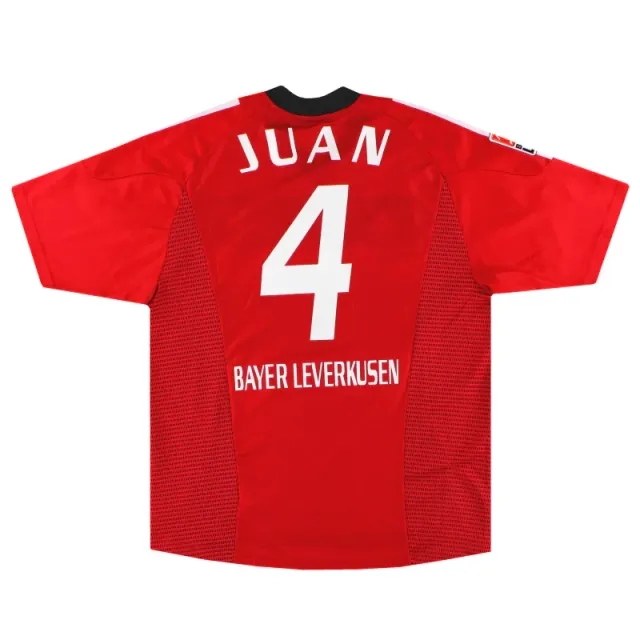2002-04 Bayer Leverkusen adidas Home Shirt Juan #4 L - Bayer Leverkusen / Excellent 