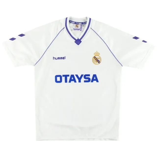 1990-92 Real Madrid Hummel Home Shirt L - Real Madrid / Excellent 