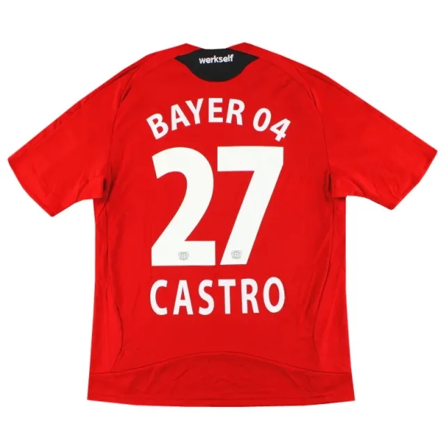 2008-09 Bayer Leverkusen adidas Home Shirt Castro #27 L - Bayer Leverkusen / Excellent 