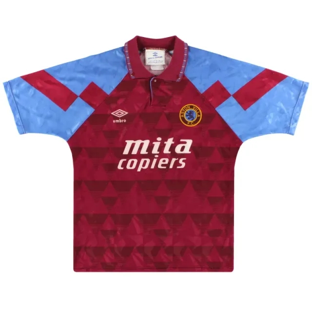 1990-92 Aston Villa Umbro Home Shirt L - Aston Villa / Very good 