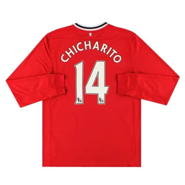2011-12 Manchester United Nike Home Shirt Chicharito #14 L/S L - Manchester United / Excellent 