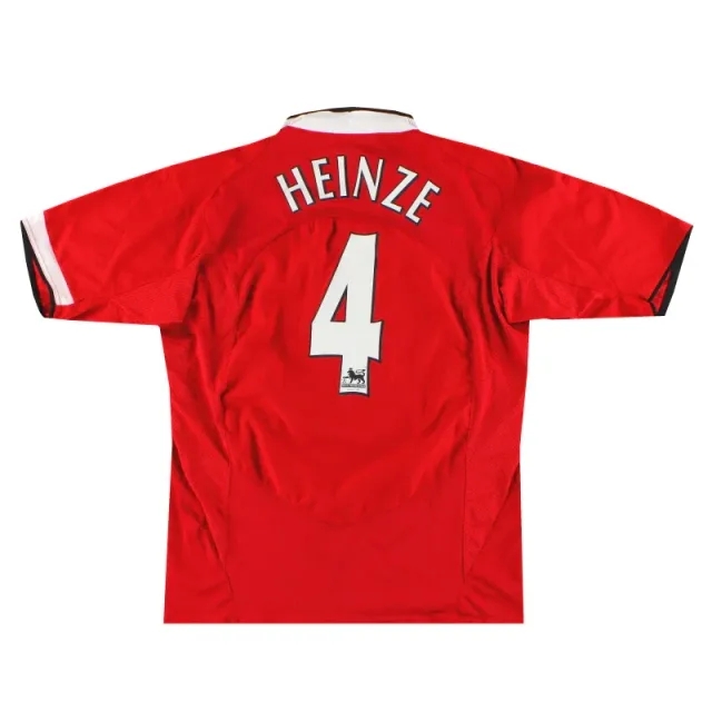 2004-06 Manchester United Nike Home Shirt Heinze #4 L - Manchester United / Excellent 