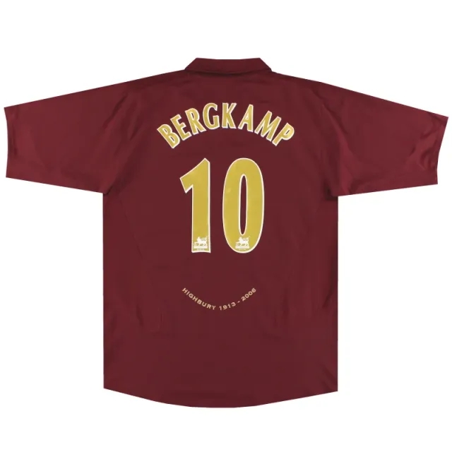 2005-06 Arsenal Highbury Nike Home Shirt Bergkamp #10 L - Arsenal / Excellent 