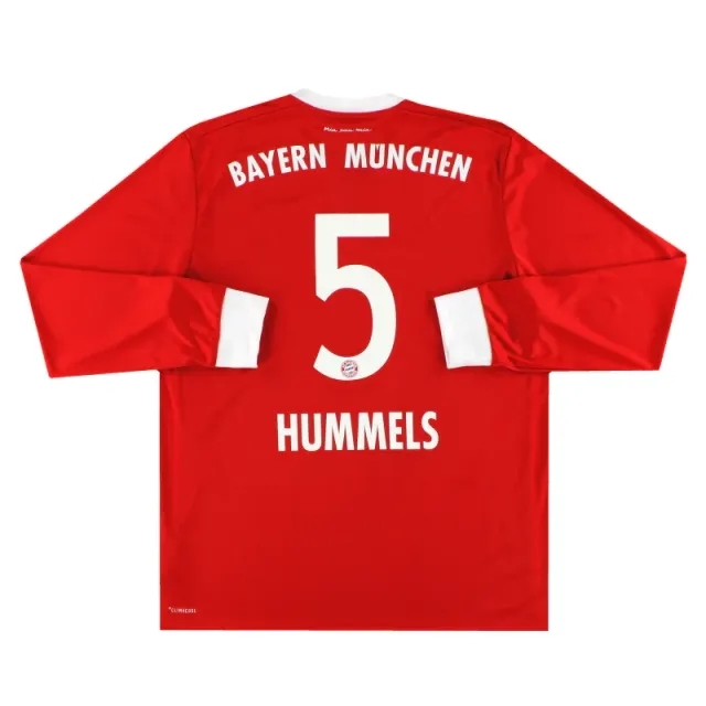 2017-18 Bayern Munich adidas Home Shirt Hummels #5 L/S L - Bayern Munich / Excellent 