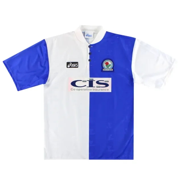 1996-98 Blackburn Asics Home Shirt L - Blackburn Rovers / Excellent 