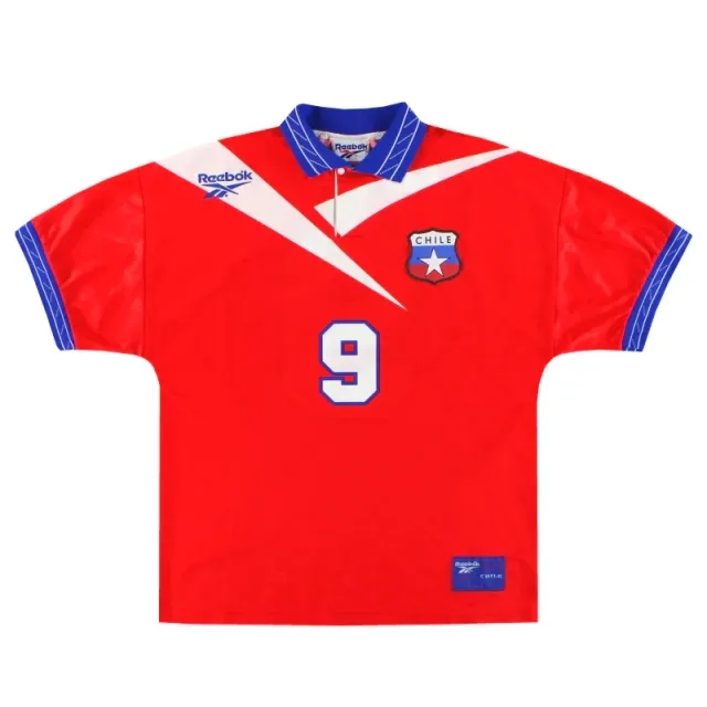 1997-99 Chile Reebok Home Shirt #9 M - Chile / Excellent 