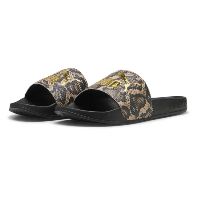 PUMA Leadcat 2.0 Snake Chic Slide Sandalss Women, Black/Gold