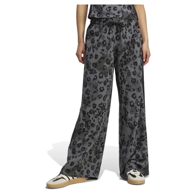 Adidas Animal Print 3 Stripes Open Hem Joggers