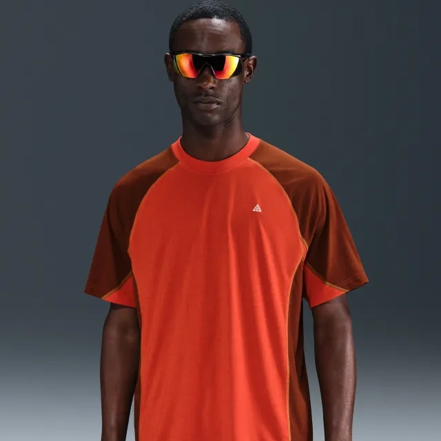 Nike ACG 'Goat Rocks' Men's Dri-FIT ADV UV Short-Sleeve Top - Red - Polyester
