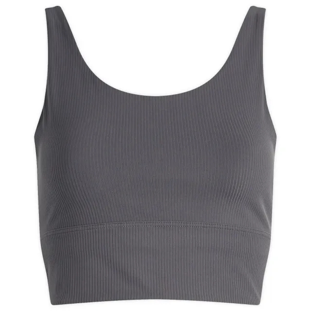 Nike Zenvy Rib Women's Light-Support Padded Longline Sports Bra - Grey - Nylon/Elastane