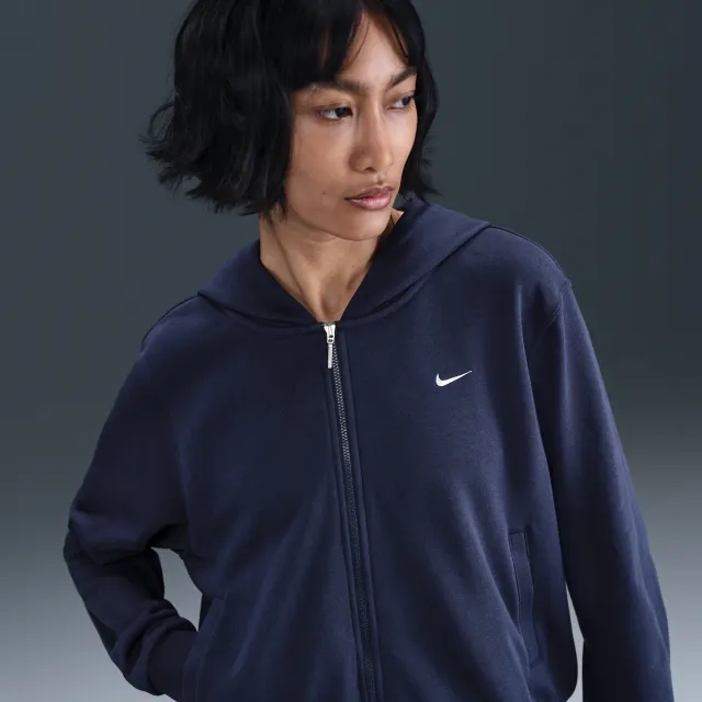 Nike Sportswear Chill Terry Loose Full-Zip French Terry Hoodie - Blue - Sustainable Blends