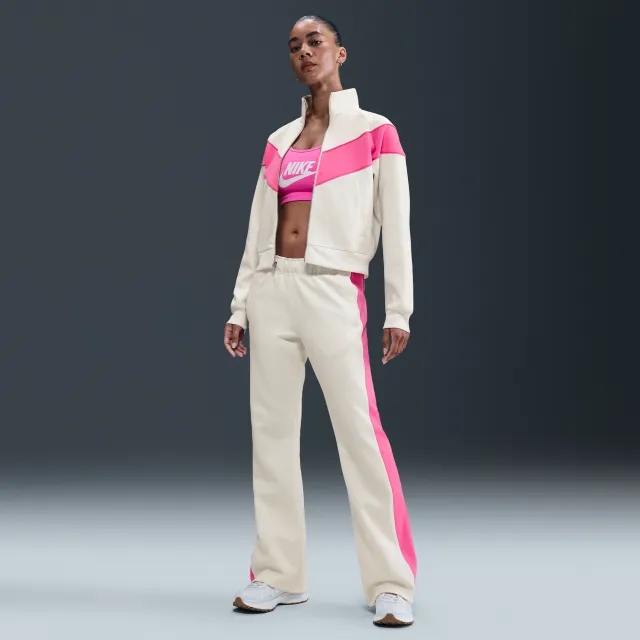 Nike Sportswear Windrunner Women's Mid-Rise Slim Knit Trousers - White - Recycled Polyester Minimum
