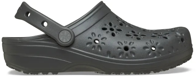 Crocs | Unisex | Classic Floral Cut-Out | Clogs | Black Sand | W4/M3