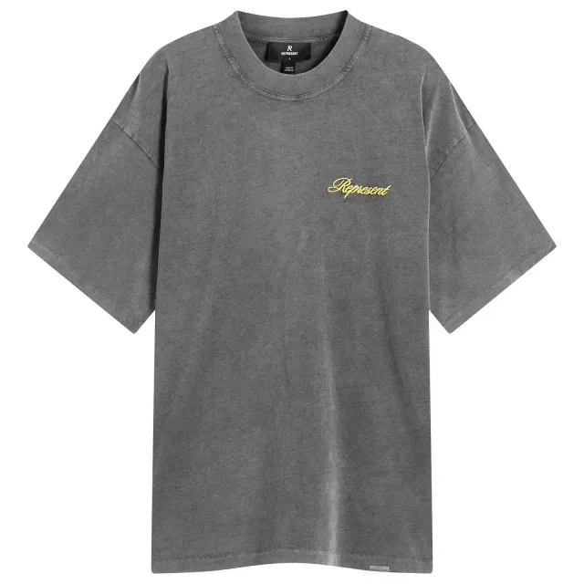 Represent Men's Script Logo T-Shirt Vintage Grey
