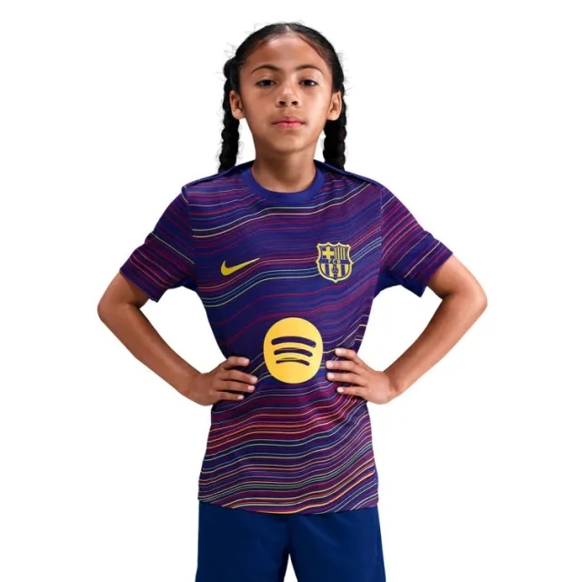 Nike FC Barcelona 25 26 Kids Dri FIT Academy Pro Pre Match Home Shirt