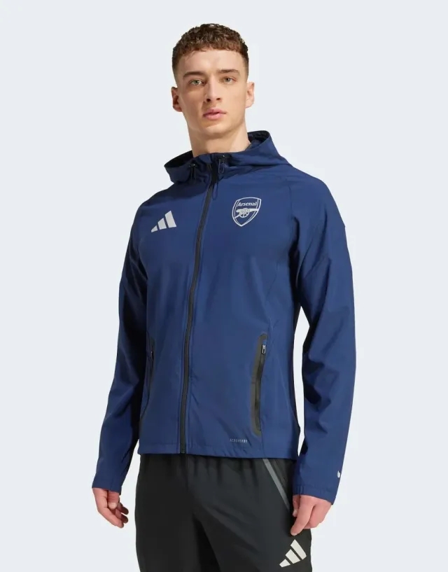 Adidas Performance Arsenal Tiro 25 Competition Vis Tech Travel Jacket In Night Indigo-Blue