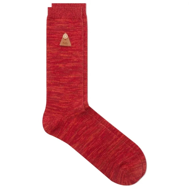 Folk Men's Melange Sock Crimson Mix