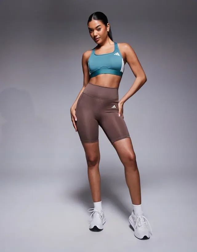 Adidas Training Essentials 7" Legging Shorts In Dark Brown