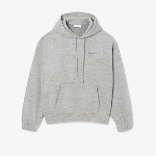 Lacoste Embroidered Signature Hoodie - Light Heathered Grey