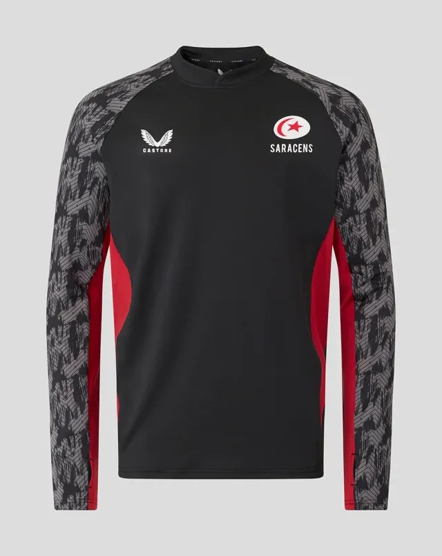 Castore Saracens Men's 25/26 Training Drill Top - Caviar
