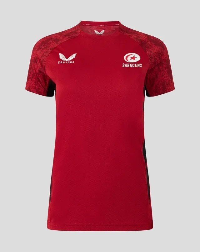 Castore Saracens Women's 25/26 Training Short Sleeve Tee - Rhymthic Red