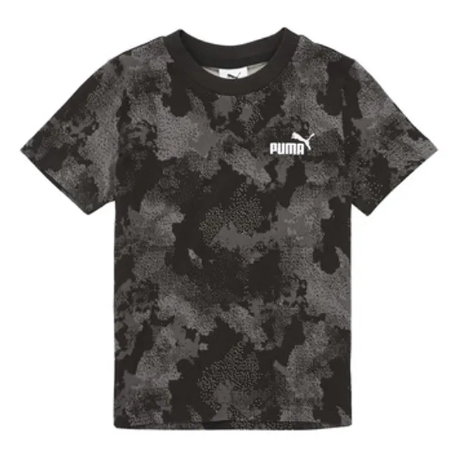 PUMA Essentials Camo All-Over Print T-Shirt Youth, Black