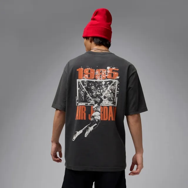 Nike Jordan Brooklyn Men's Oversized Graphic T-Shirt - Black - Cotton