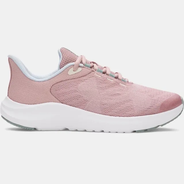 Under Armour  Pursuit 4 Big Logo Girls' Grade School Running Shoes Tourmaline Pink / Nimbus Blue / Stone 3.5