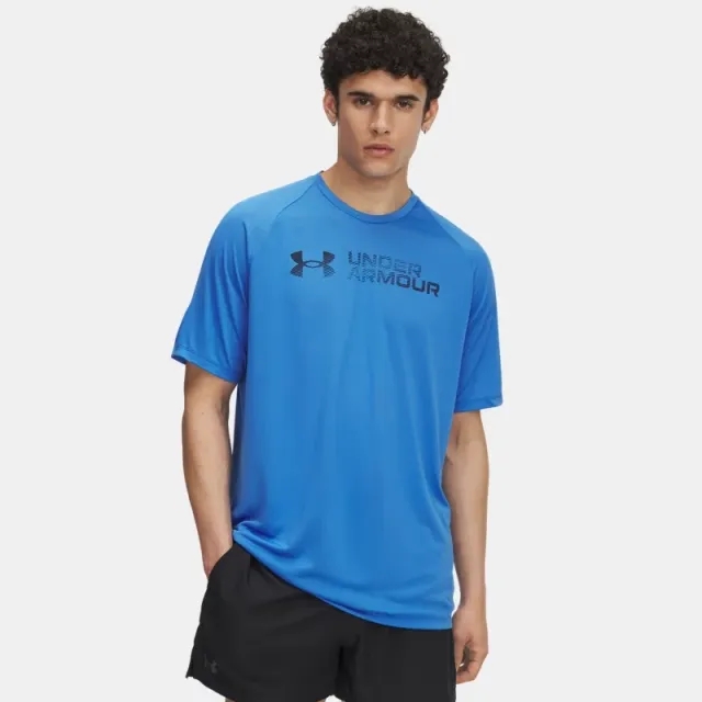Under Armour  Tech™ Reflective Men's Short Sleeve Blue Atlantis / Washed Navy L