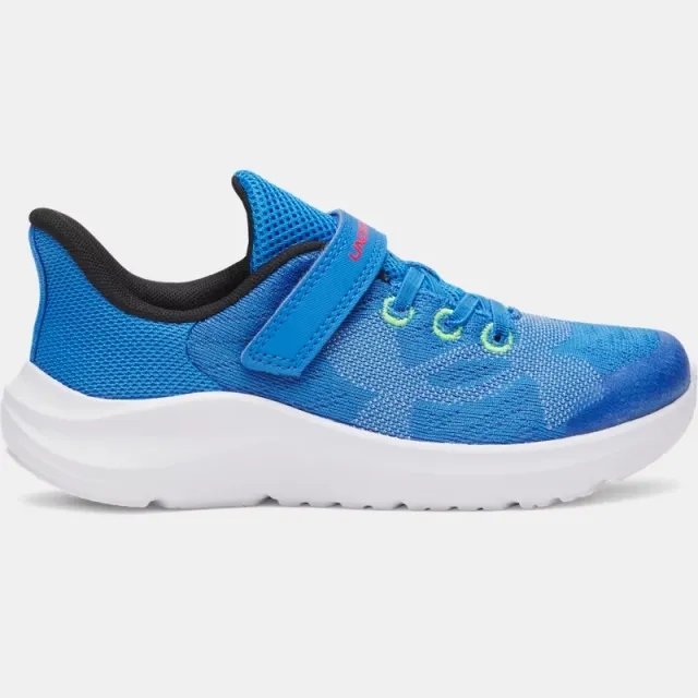 Under Armour  Pursuit 4 Big Logo AC Boys' Pre-School Running Shoes Blue Atlantis / High Vis Yellow / White 13.5