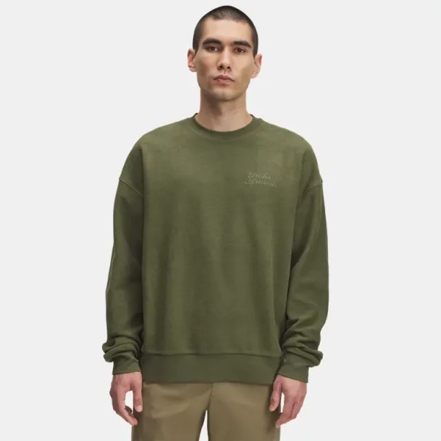 Under Armour  Icon Rev Terry Men's Crew Marine OD Green / Marine OD Green L