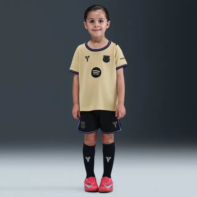 F.C. Barcelona 2025/26 Stadium Away Younger Kids' Kobe Football Replica 3-Piece Kit - Brown - Polyester