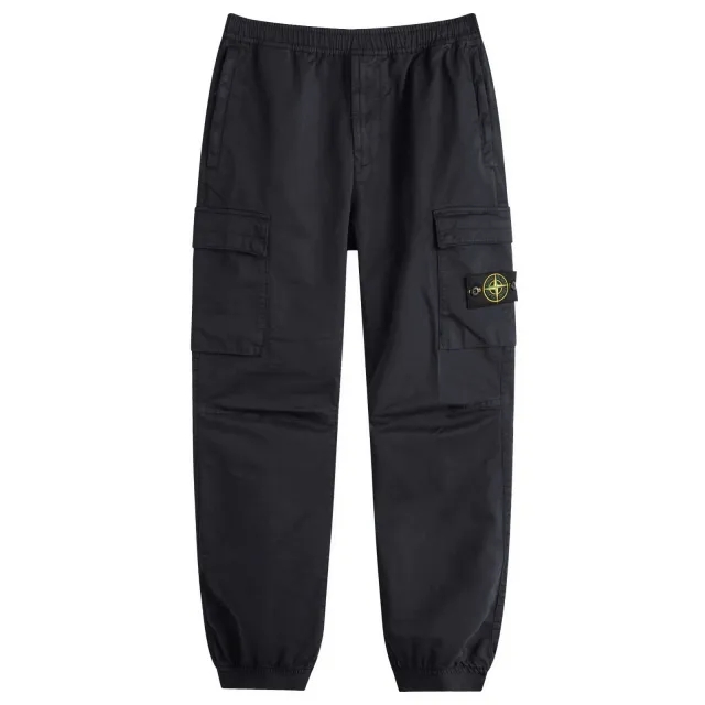Stone Island Men's Sateen Cargo Jogger Pants Navy Blue