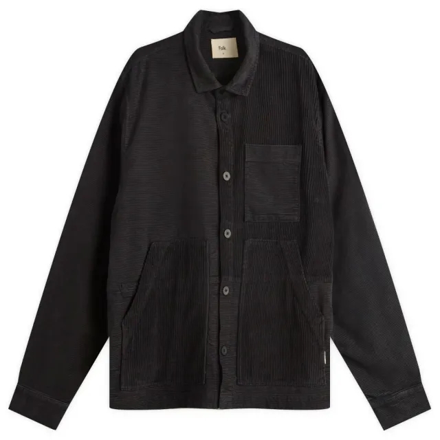 Folk Men's Assembly Worker Jacket Soft Black Cord Mix