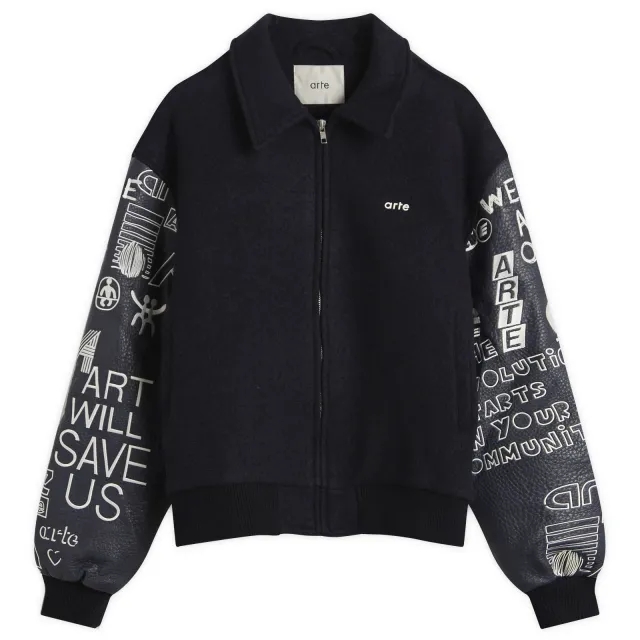 Arte Men's Art Saves College Jacket Navy