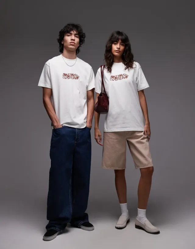 Vans No Dice Central Graphic Logo T-Shirt In Off White