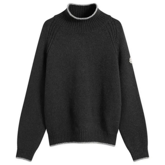Moncler Men's Alpaca Wool Roll Neck Jumper Black