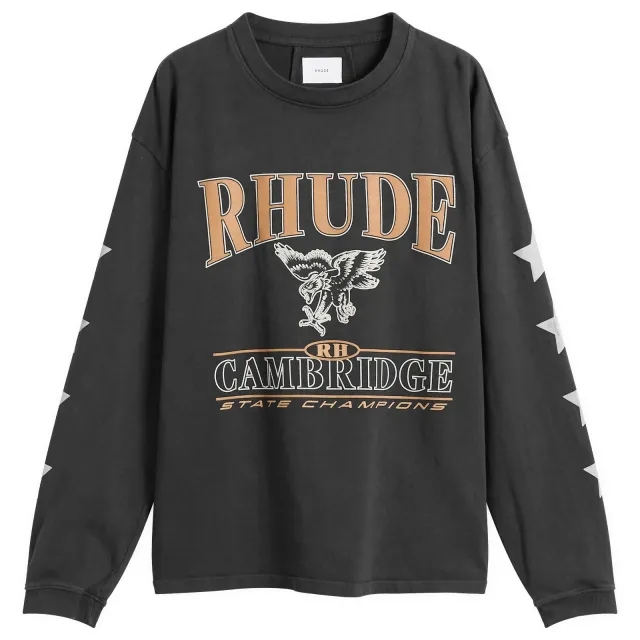 Rhude Men's Cambridge State Champs Long Sleeve T-Shirt Vintage Black