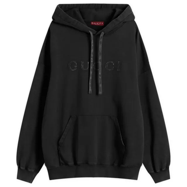 Gucci Men's Faded Logo Hoodie Black