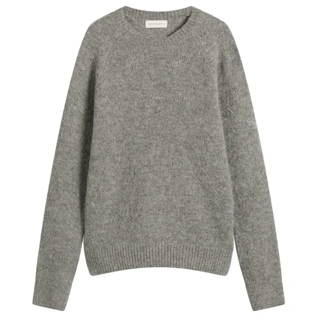 Dries Van Noten Men's Alpaca Wool Jumper Mid Grey